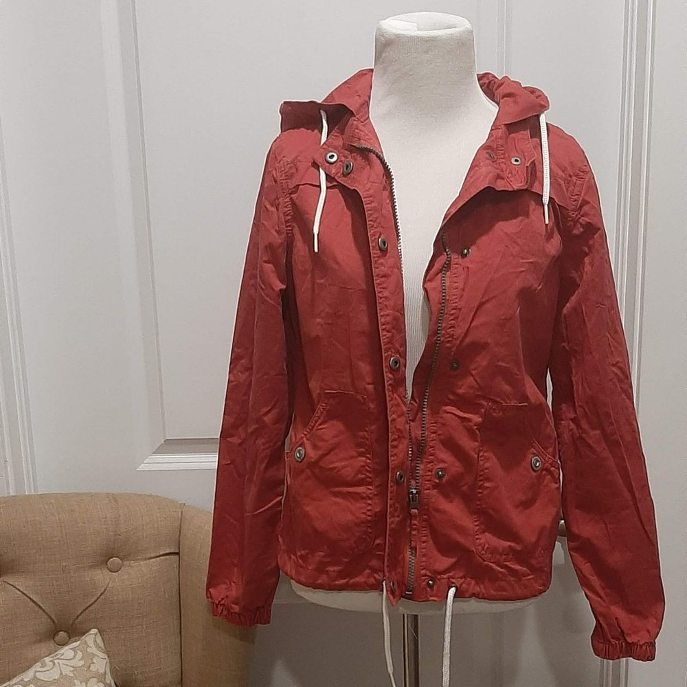 Arizona Red Zip Up Jacket with adjustable waist & hood
